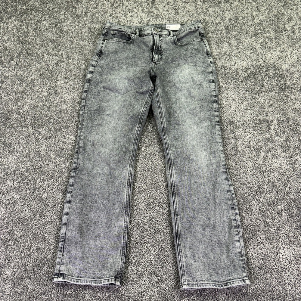 Gap Jeans Womens 12 Gray Vintage Slim High Rise Straight Stretch Denim Acid Wash
